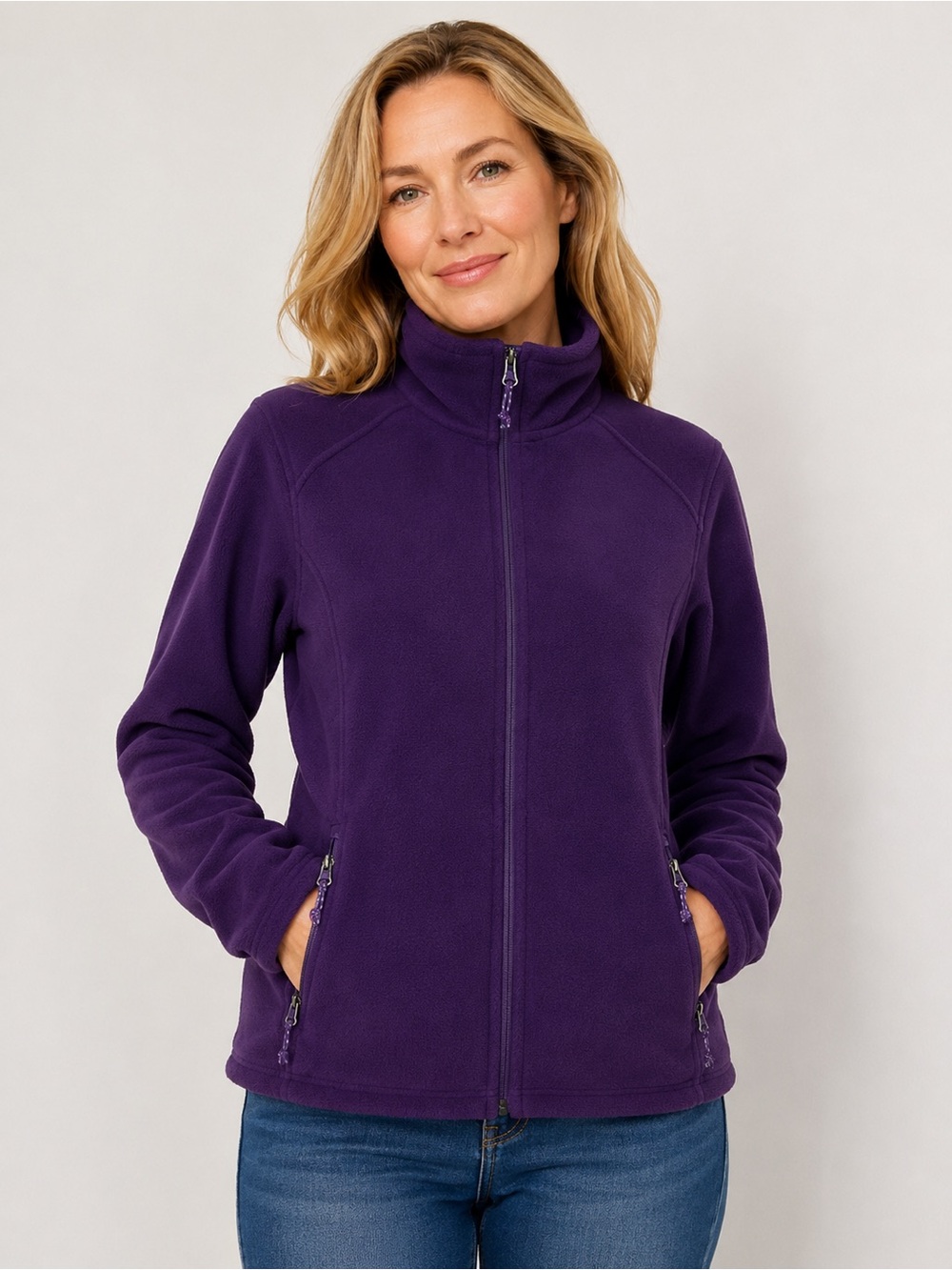 L.L.Bean Polartec Fleece Jacket Women’s 1X Purple Full Zip Plus Size